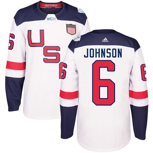 Team USA #6 Erik Johnson White 2016 World Cup Stitched Youth NHL Jersey - Click Image to Close